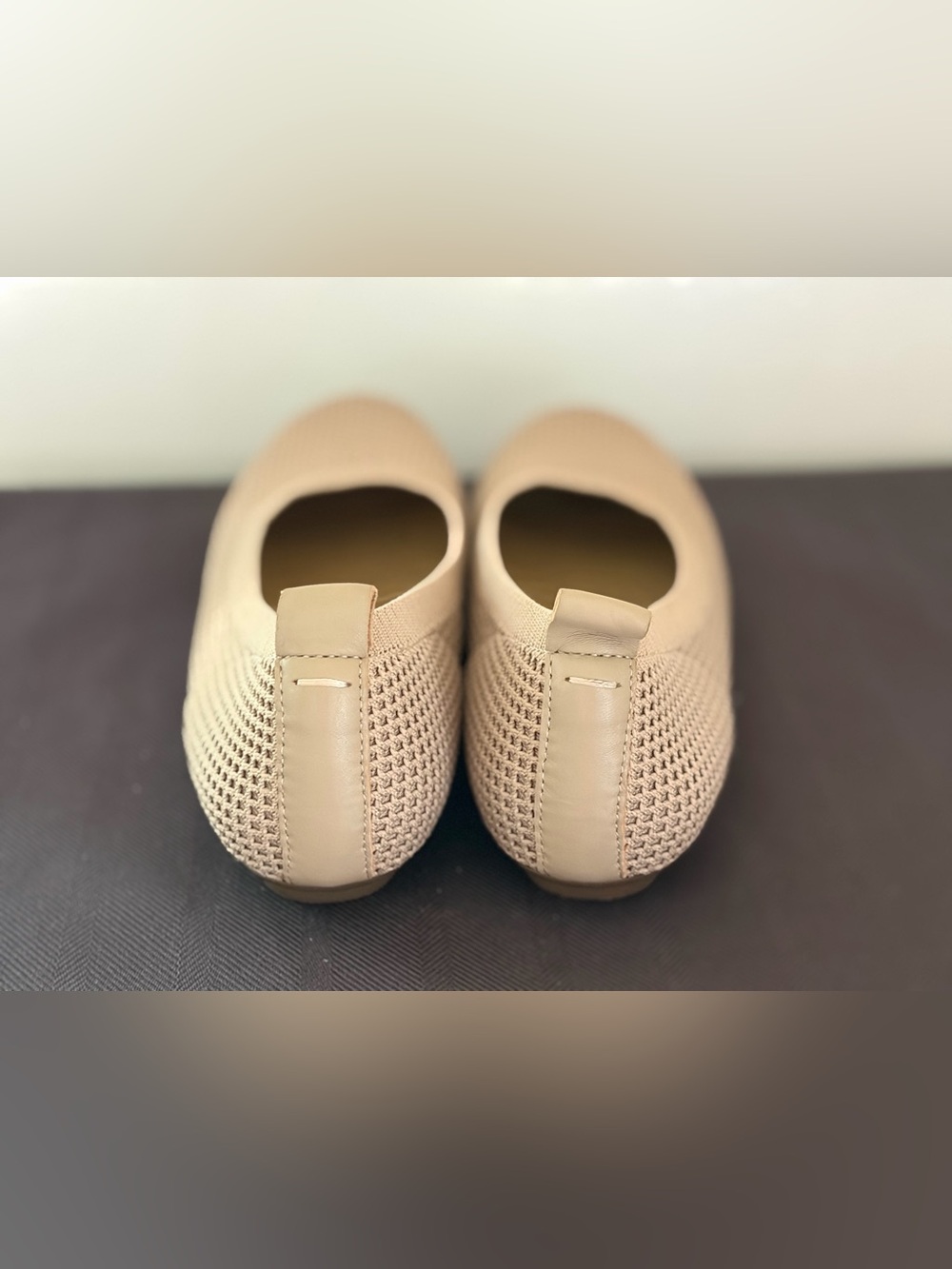 Vaneli Suvi Navy Beige Stretch Knit Ballet Flats 2142 Size 7.5 N Pristine - Picture 6 of 14